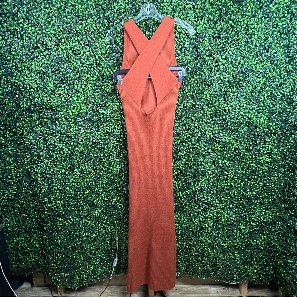 SATURDAY SUNDAY x ANTHROPOLOGIE | Knit Cross-back Dress (Rust color) - Picture 5 of 6
